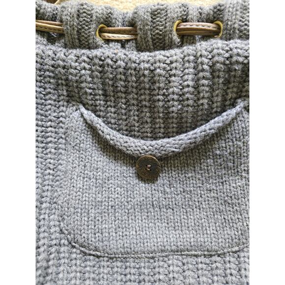 Ugg Australia Gray Sweater Knit Wool Blend Drawstring Shoulder Bucket Bag - Picture 2 of 10